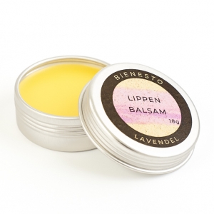 Lippenbalsam Lavendel im Döschen mit Bienenwachs und Jojobaöl für trockene Lippen