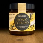 Schoko-Honig, die Bio-Schokocreme ohne Palmöl und ohne Zucker mit Honig im 250g Glas